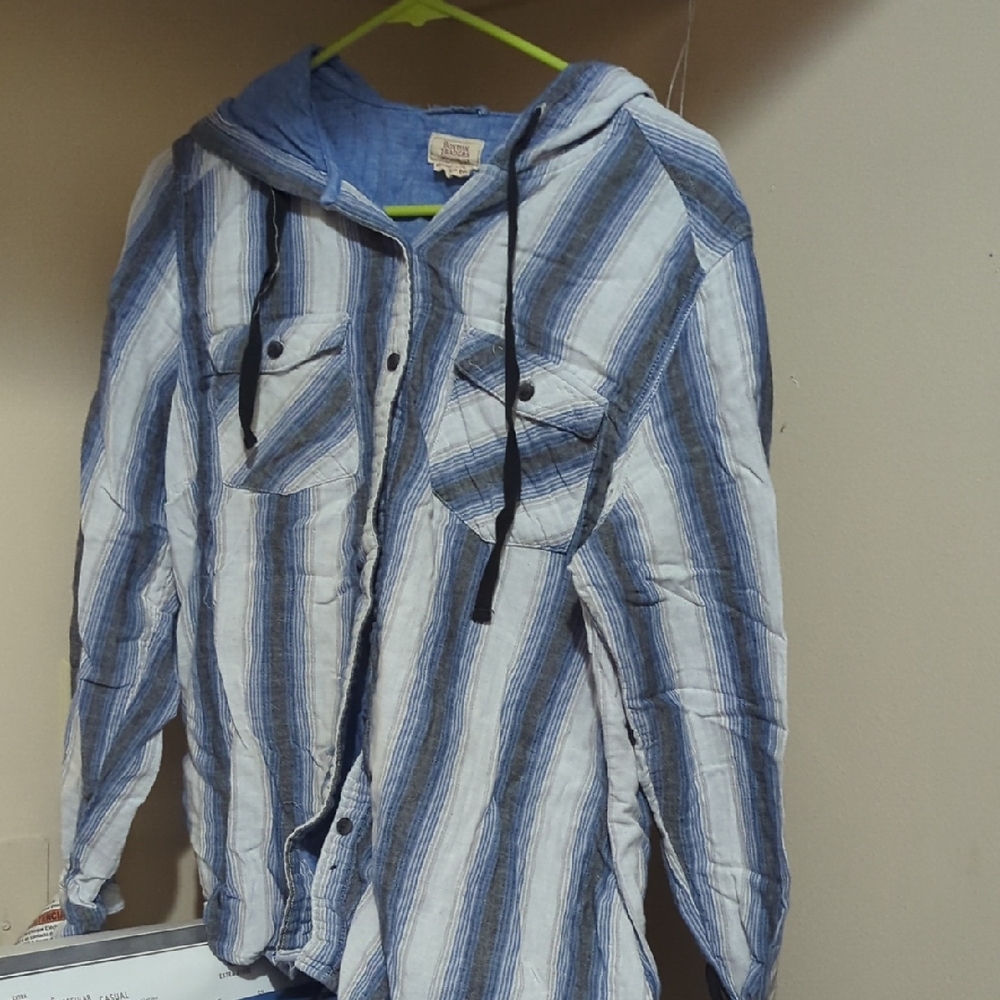 Boston Traders Blue and White Striped Button Down Shirt